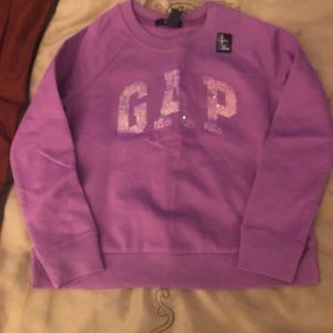 Lil Girl Size 6 Purple Glitter GAP-sweatshirt #new